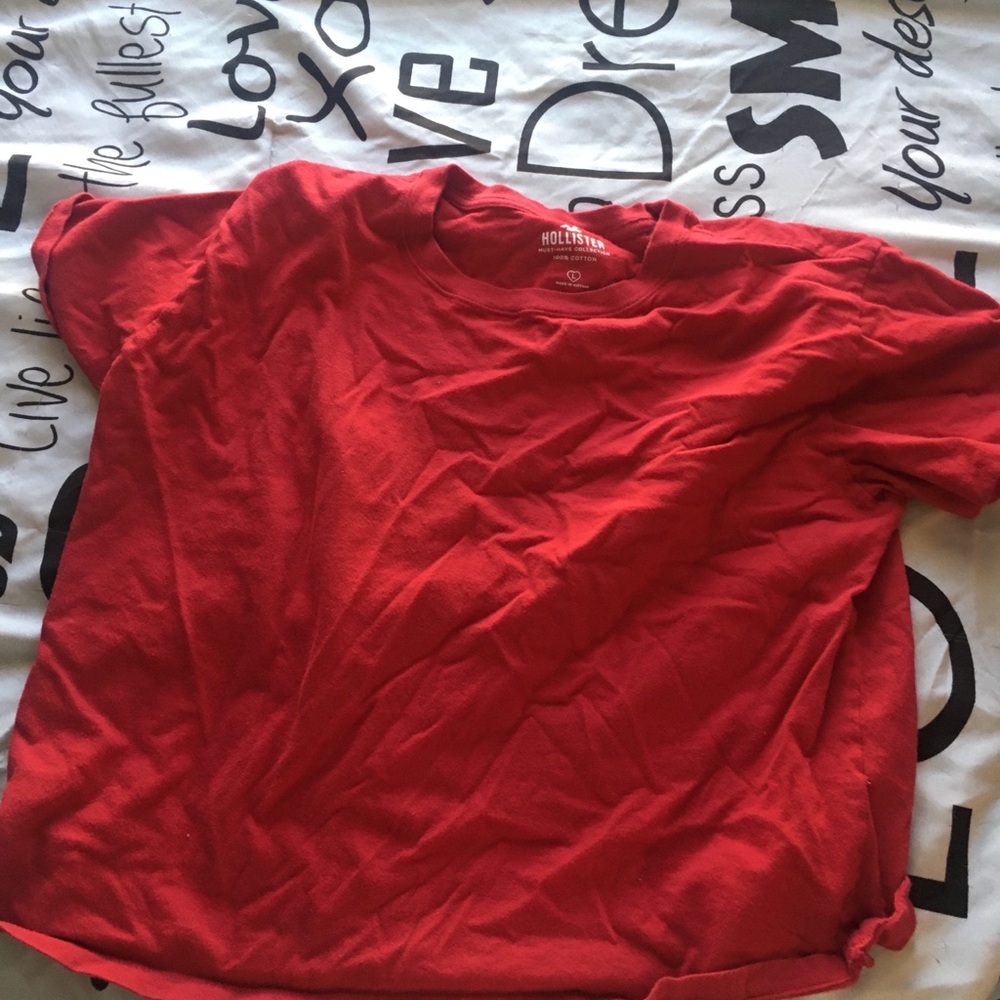 Red cropped shirt